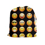 black Emojis Drawstring Pouch (XL)