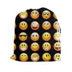 black Emojis Drawstring Pouch (XXL)