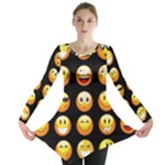 black Emojis Long Sleeve Tunic 