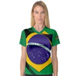 Brazil Women s V-Neck Sport Mesh Tee