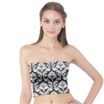 Black & White Damask Pattern Tube Top