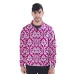 White On Hot Pink Damask Wind Breaker (Men)