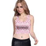 soft Pink Damask Pattern Racer Back Crop Top