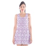 Lilac Damask Pattern Scoop Neck Skater Dress