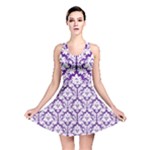 Royal Purple Damask Pattern Reversible Skater Dress