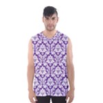 White on Purple Damask Men s Basketball Tank Top