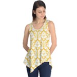 Sunny Yellow Damask Pattern Sleeveless Tunic