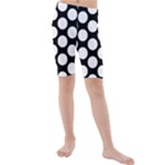 Black And White Polkadot Kid s Mid Length Swim Shorts