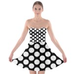 Black And White Polkadot Strapless Dresses