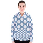 Blue Polkadot Women s Zipper Hoodie