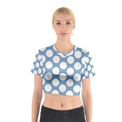 Blue Polkadot Cotton Crop Top from ArtsNow.com