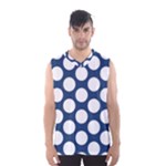 Dark Blue Polkadot Men s Basketball Tank Top