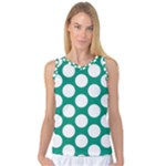 Emerald Green Polkadot Women s Basketball Tank Top