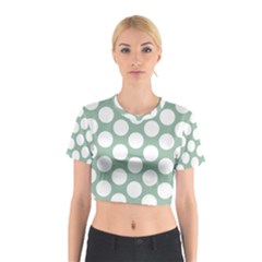 Jade Green Polkadot Cotton Crop Top from ArtsNow.com