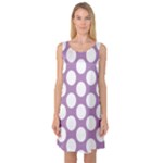 Lilac Polkadot Sleeveless Satin Nightdress