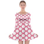 Pink Polkadot Long Sleeve Skater Dress