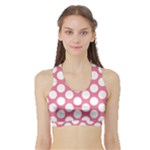 Pink Polkadot Women s Sports Bra with Border