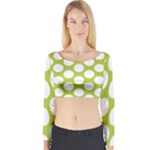 Spring Green Polkadot Long Sleeve Crop Top