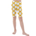 Sunny Yellow Polkadot Kid s Mid Length Swim Shorts