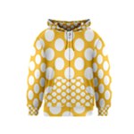 Sunny Yellow Polkadot Kids  Zipper Hoodie