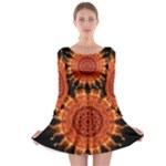 Flaming Sun Long Sleeve Skater Dress