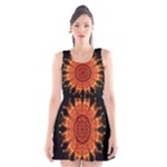 Flaming Sun Scoop Neck Skater Dress