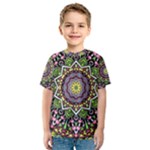 Psychedelic Leaves Mandala Kid s Sport Mesh Tee