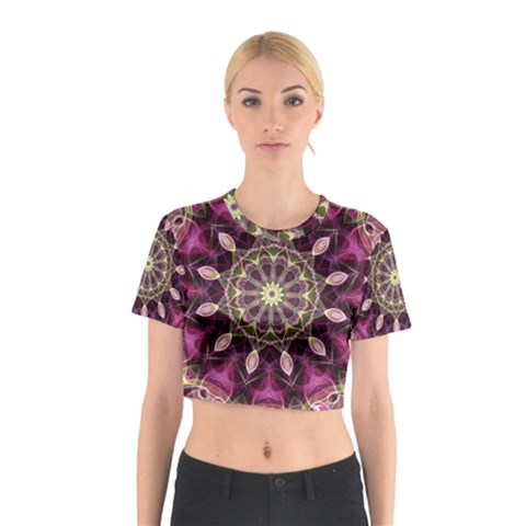 Purple Flower Cotton Crop Top from ArtsNow.com