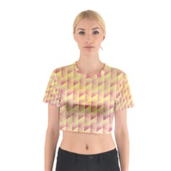 Geometric Pink & Yellow  Cotton Crop Top from ArtsNow.com