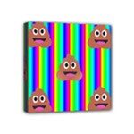 rainbow poo Emoji  Mini Canvas 4  x 4  (Stretched)