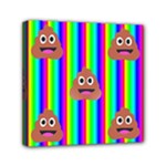 rainbow poo Emoji  Mini Canvas 6  x 6  (Stretched)