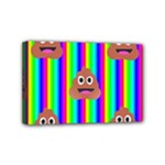 rainbow poo Emoji  Mini Canvas 6  x 4  (Stretched)