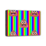 rainbow poo Emoji  Mini Canvas 7  x 5  (Stretched)