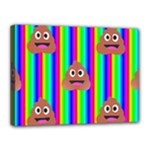 rainbow poo Emoji  Canvas 16  x 12  (Stretched)