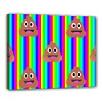 rainbow poo Emoji  Canvas 20  x 16  (Stretched)