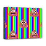 rainbow poo Emoji  Deluxe Canvas 20  x 16  (Stretched)