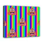 rainbow poo Emoji  Deluxe Canvas 24  x 20  (Stretched)