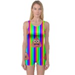 rainbow poo Emoji  One Piece Boyleg Swimsuit