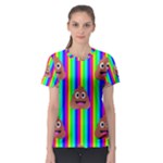 rainbow poo Emoji  Women s Sport Mesh Tee