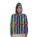 rainbow poo Emoji  Hooded Wind Breaker (Women)