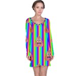 rainbow poo Emoji  Long Sleeve Nightdress