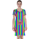 rainbow poo Emoji  Short Sleeve Nightdress