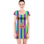 rainbow poo Emoji  Short Sleeve Bodycon Dress