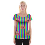 rainbow poo Emoji  Women s Cap Sleeve Top