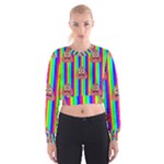 rainbow poo Emoji  Women s Cropped Sweatshirt