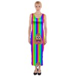 rainbow poo Emoji  Fitted Maxi Dress