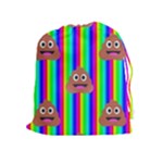 rainbow poo Emoji  Drawstring Pouch (XL)