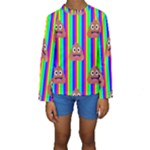 rainbow poo Emoji  Kid s Long Sleeve Swimwear