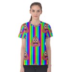 rainbow poo Emoji  Women s Cotton Tee