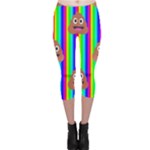 rainbow poo Emoji  Capri Leggings 